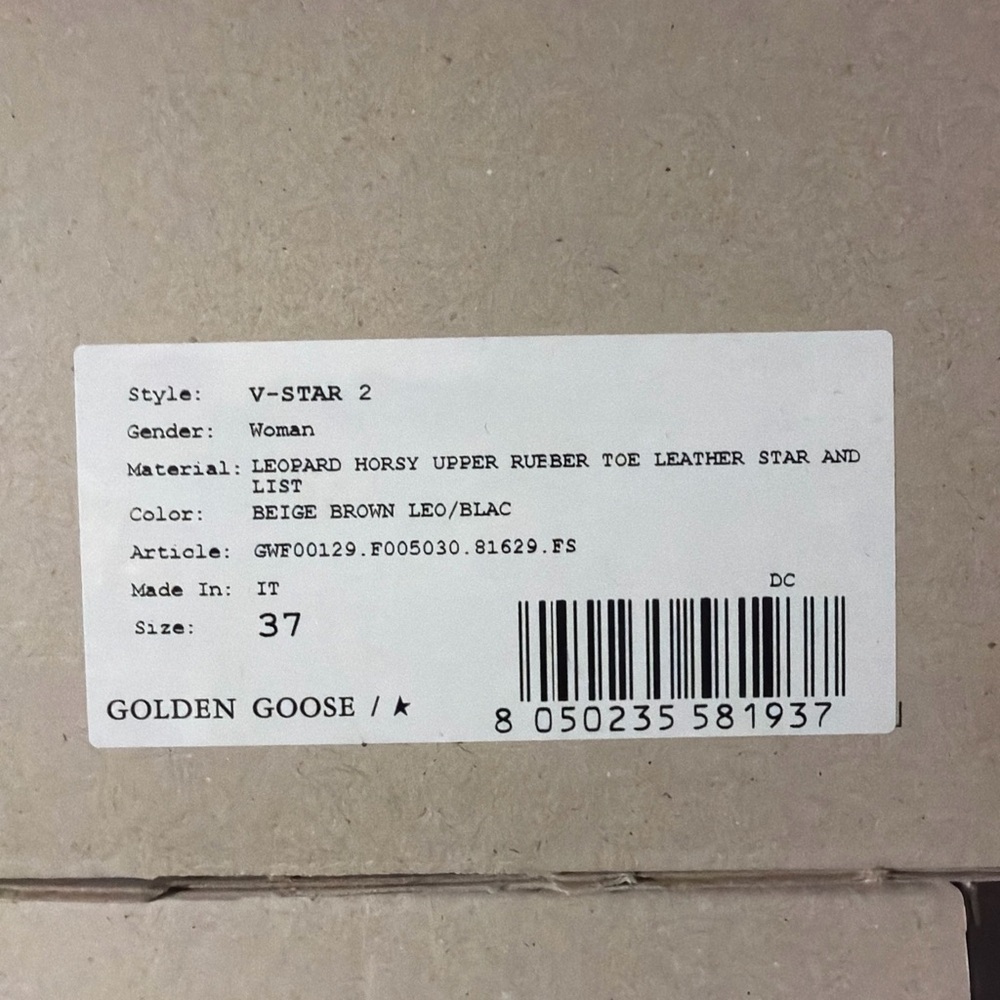 Golden Goose Women's V-STAR-2 Leopard Pony Hair 36 37 BNIB - Picture 15 of 15